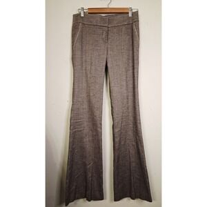 Bebe Y2k Low Rise Flare Linen Blend Pants Size 2 30x33 Brown Office Siren Preppy